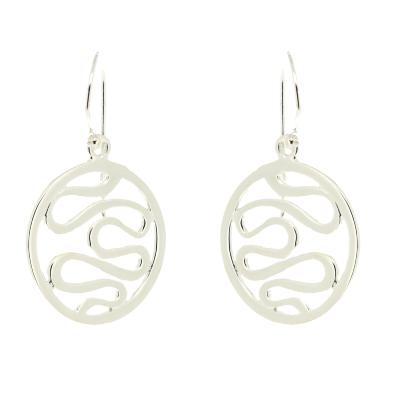 Kitten Round Swirl Drop Earrings 