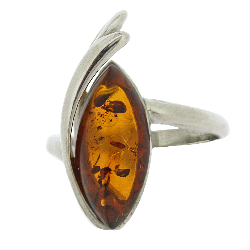 Classic Amber Zabelle Marquise Swish Cognac Ring