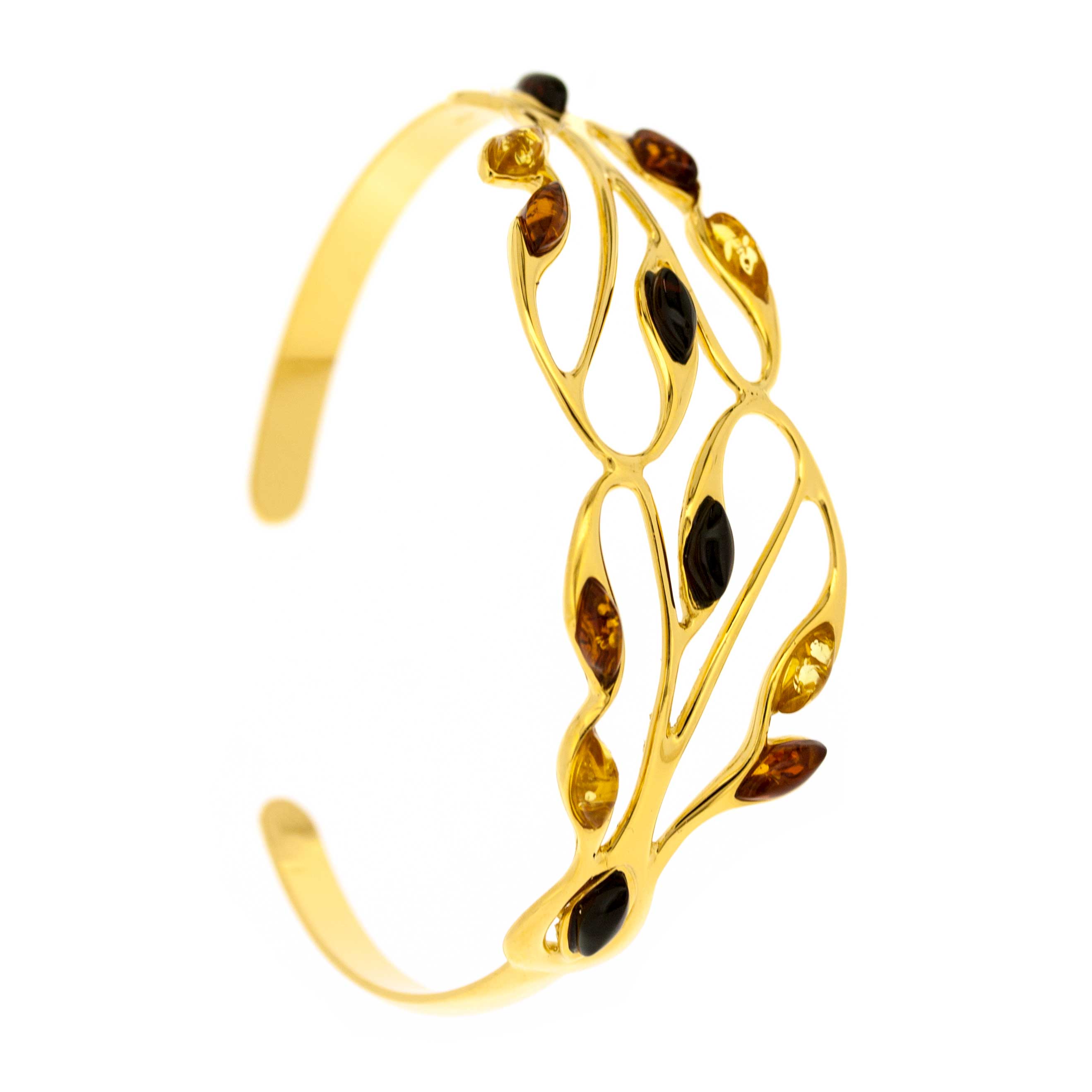 Classic Amber Branch & Leaves Bangle