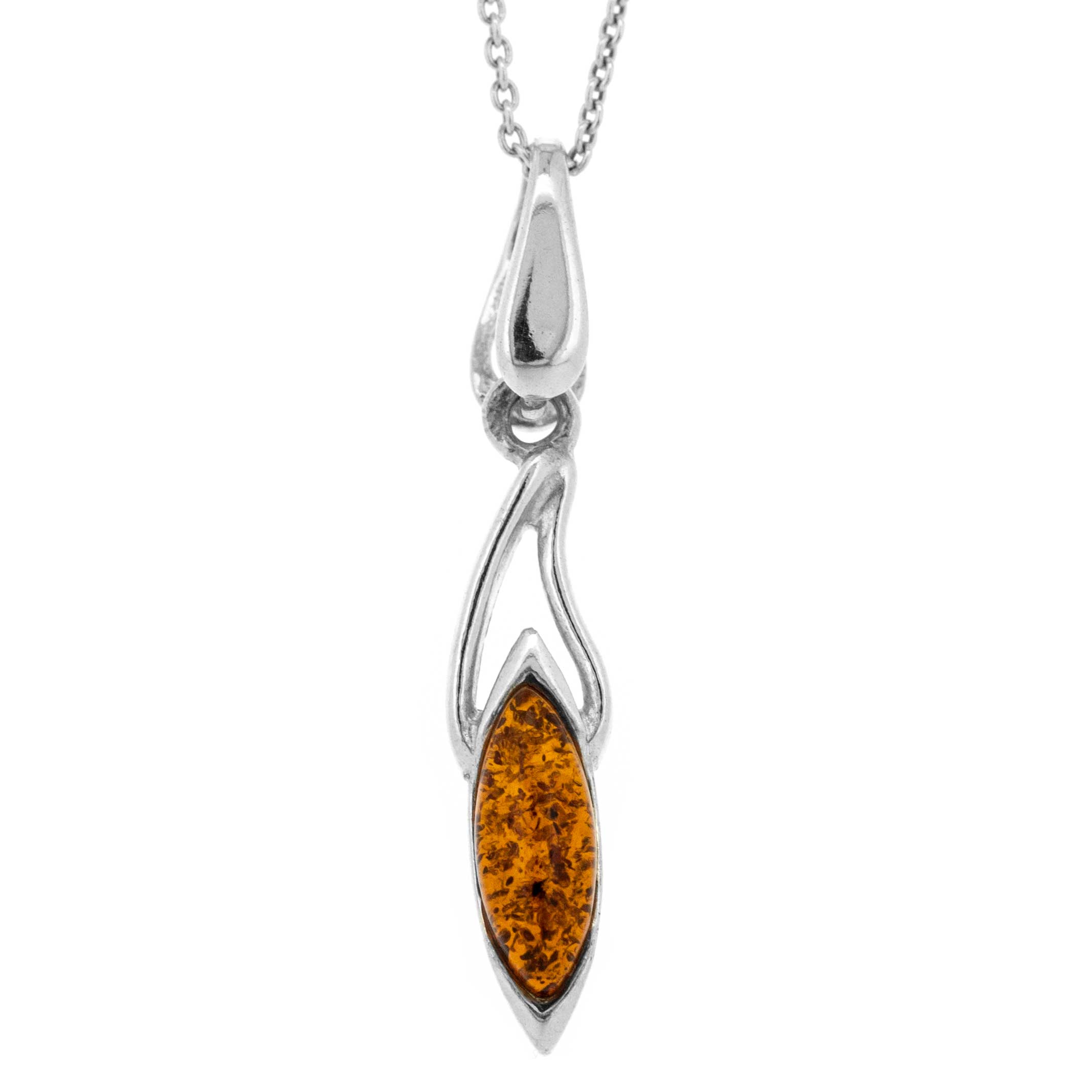 Classic Amber Long Heart Pendant