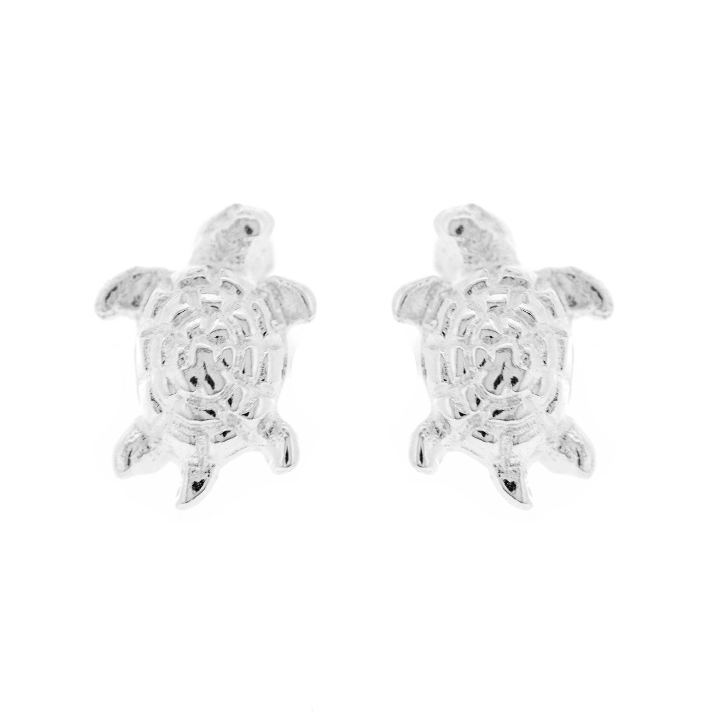 Simply Silver Tiny Turtle Stud Earrings