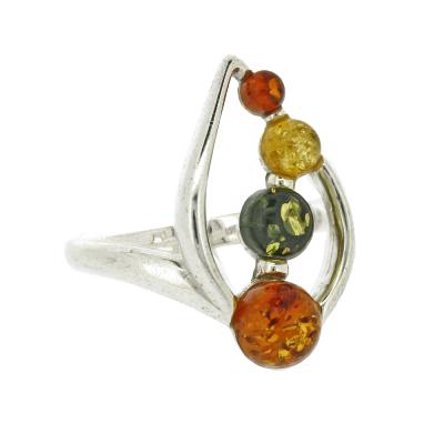 Classic Amber Melon Ball Ring