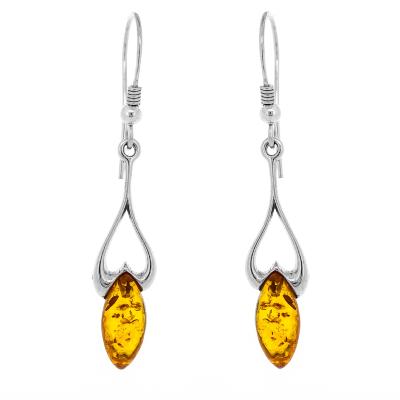 Classic Amber Beating Heart Earrings