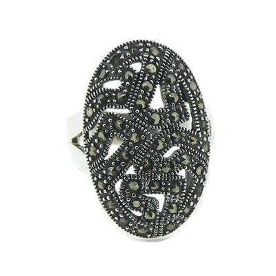 Nova Marcasite Deco Oval Ring