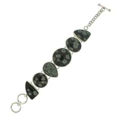 Bespoke Snowflake Obsidian Bracelet