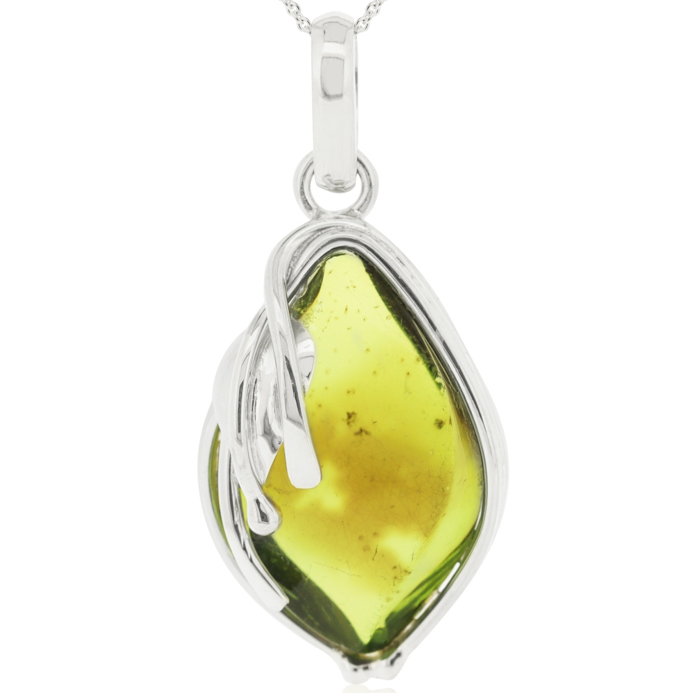 Bespoke Caribbean Green Amber Pendant