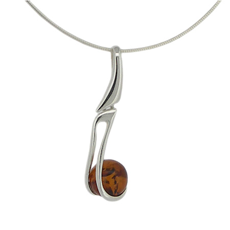 Amber Art Swirl Cognac Pendant 