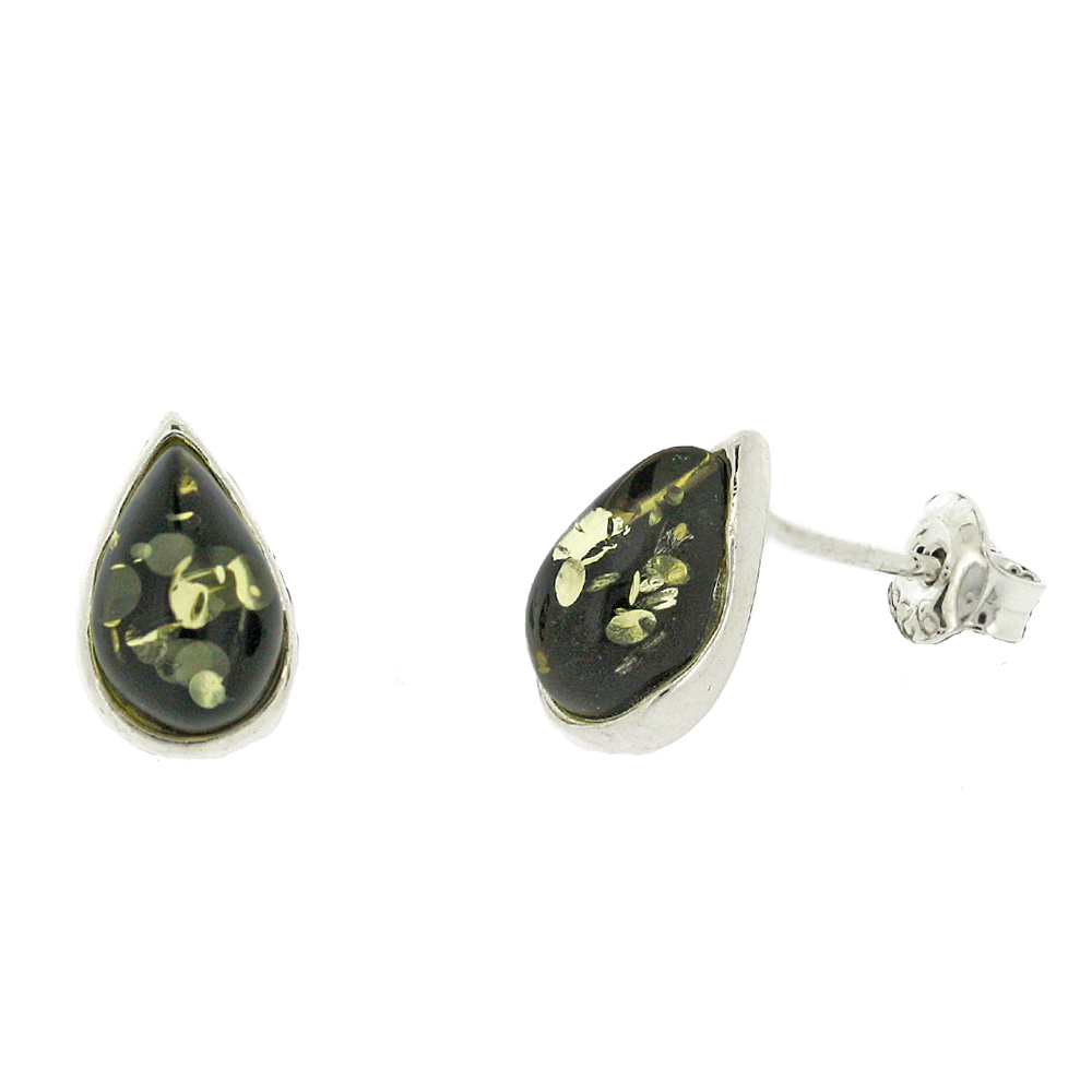 Classic Amber Teardrop Studs