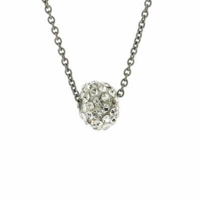 Nova Steel CZ Ball Necklace 