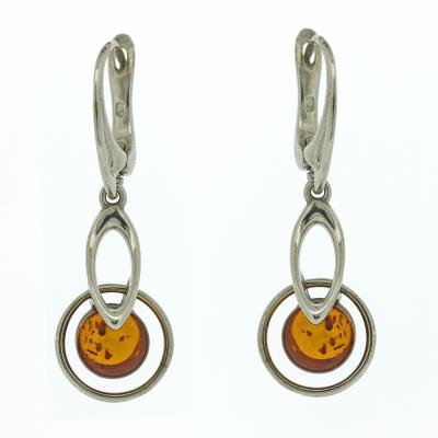 Classic Zabelle Round Amber Earrings