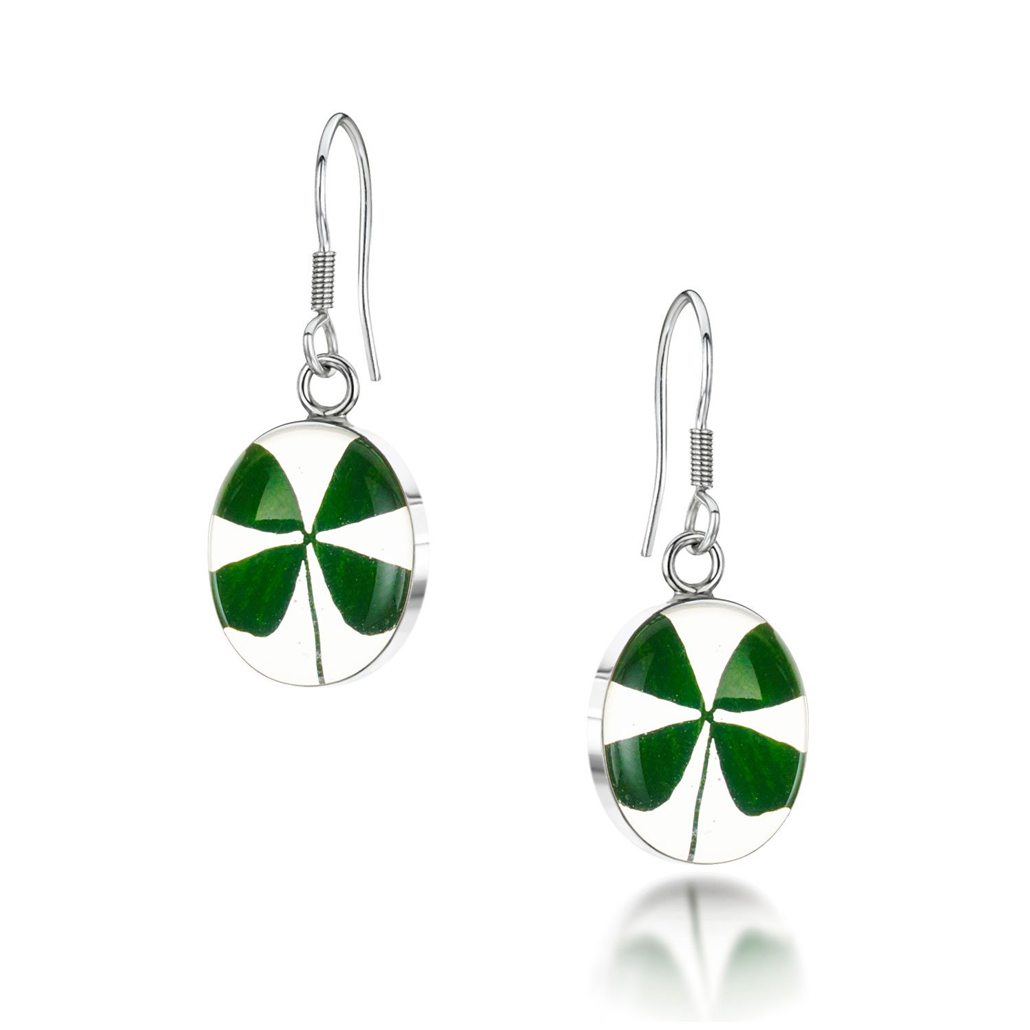 Shrieking Violet Four Leaf Clover Earrings