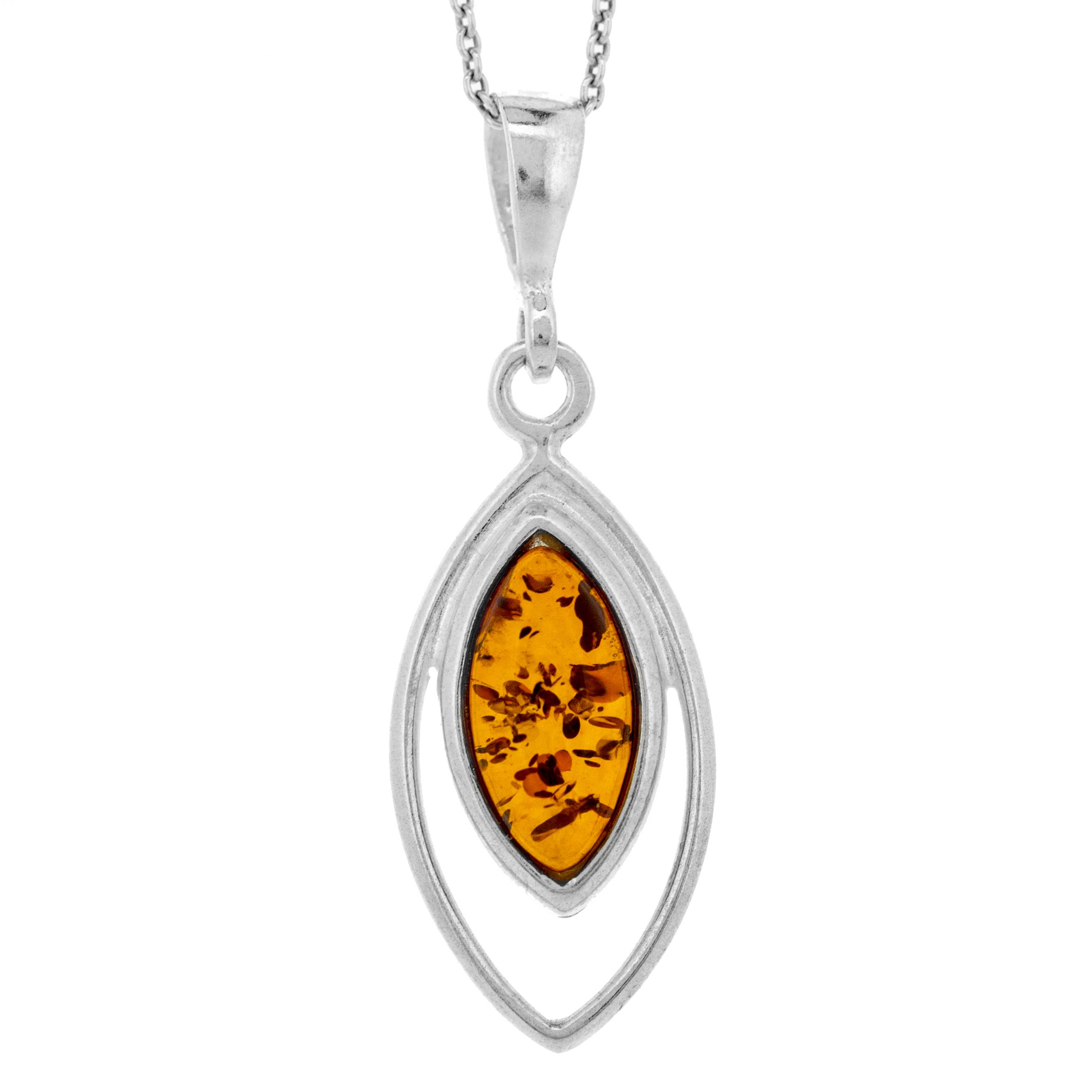 Classic Amber Double Set Marquise Amber Pendant 