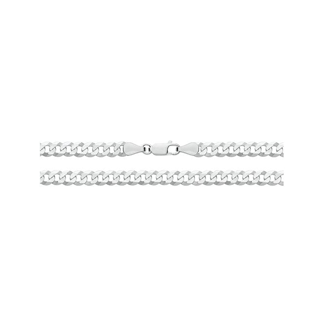 Simply Silver Hexagonal Flat Curb Bracelet