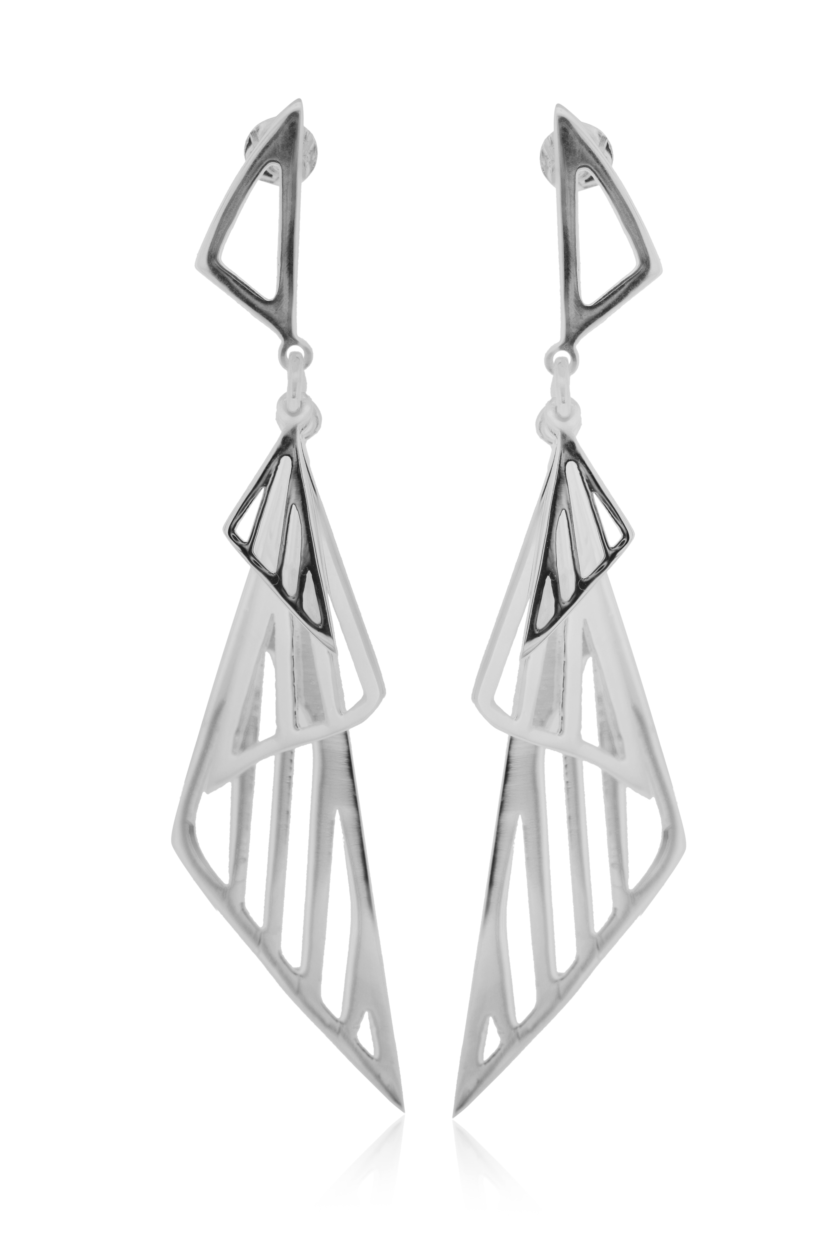 Simply Silver Art Deco Fan Earrings