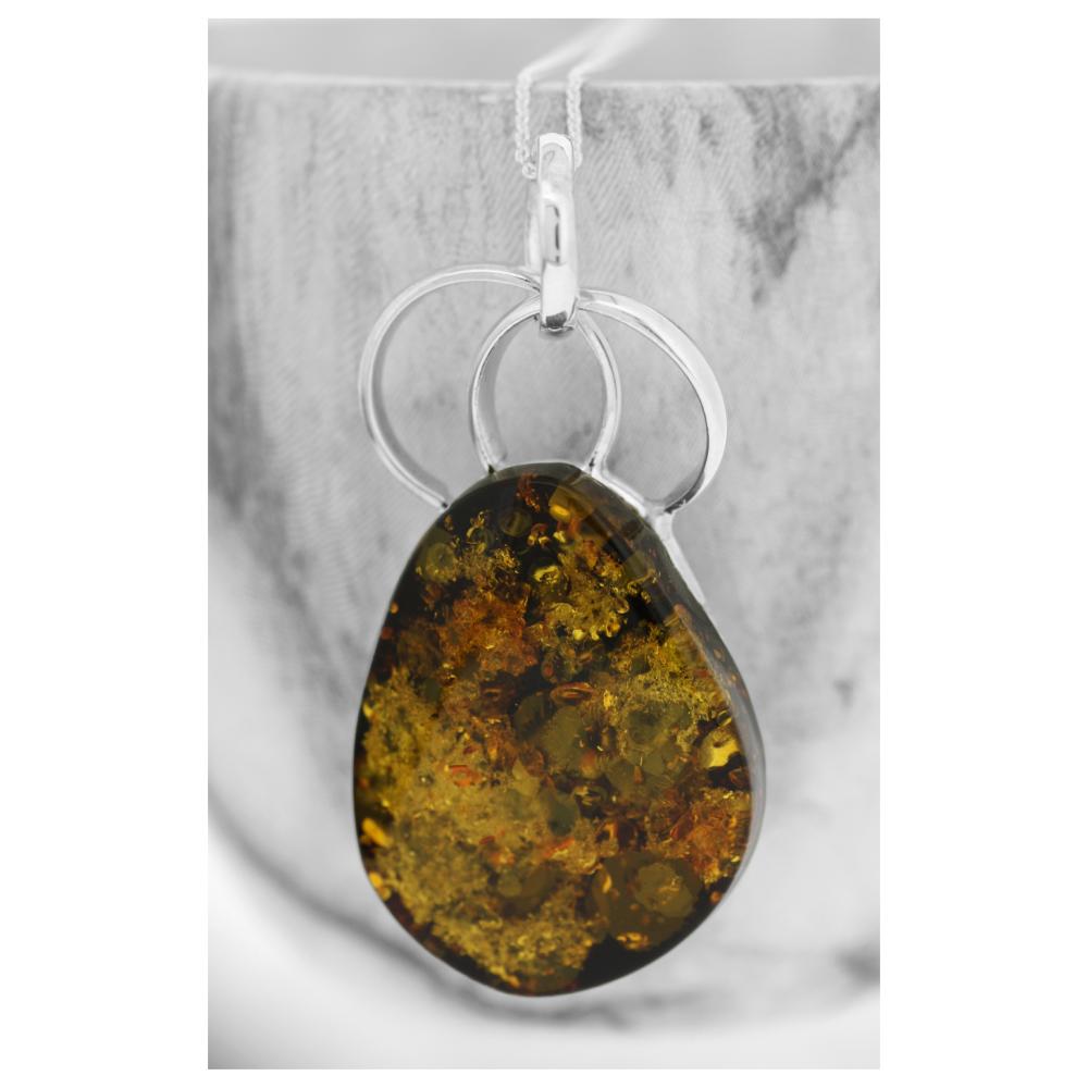 Bespoke Green Amber Pendant 