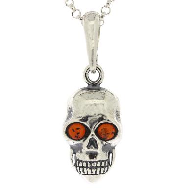 Classic Amber Skull Pendant