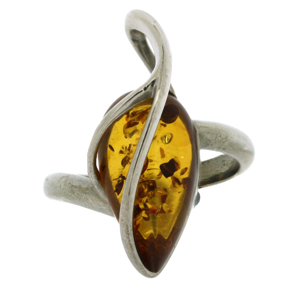 Classic Amber Zabelle Tear Swish  Ring