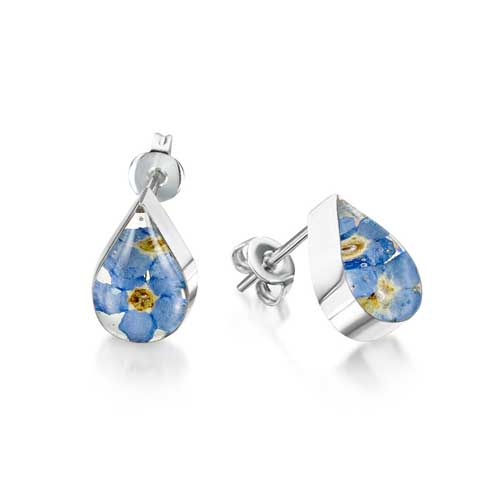 Shrieking Violet Forget me not Teardrop Stud