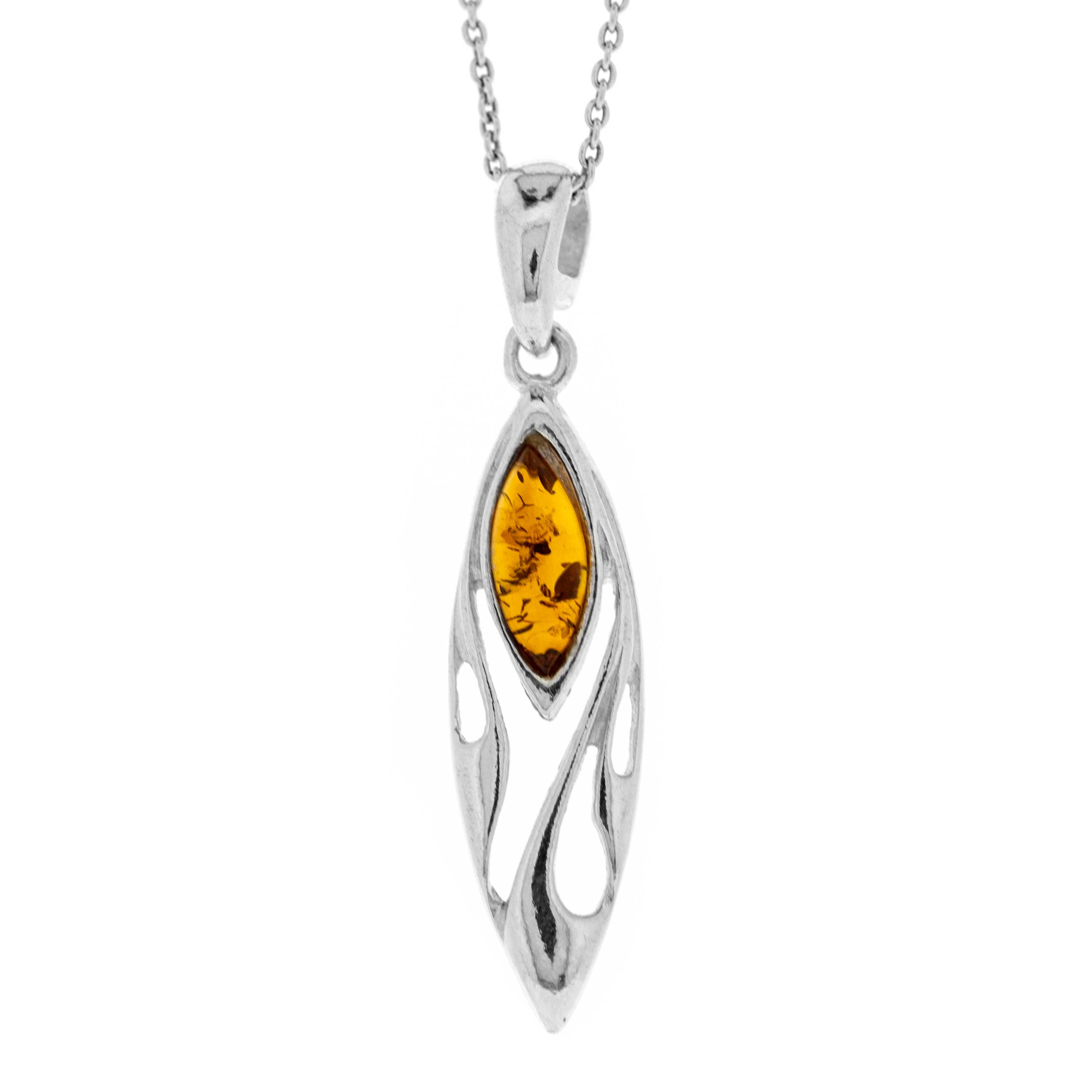 Classic Amber Marquise Deco Pendant