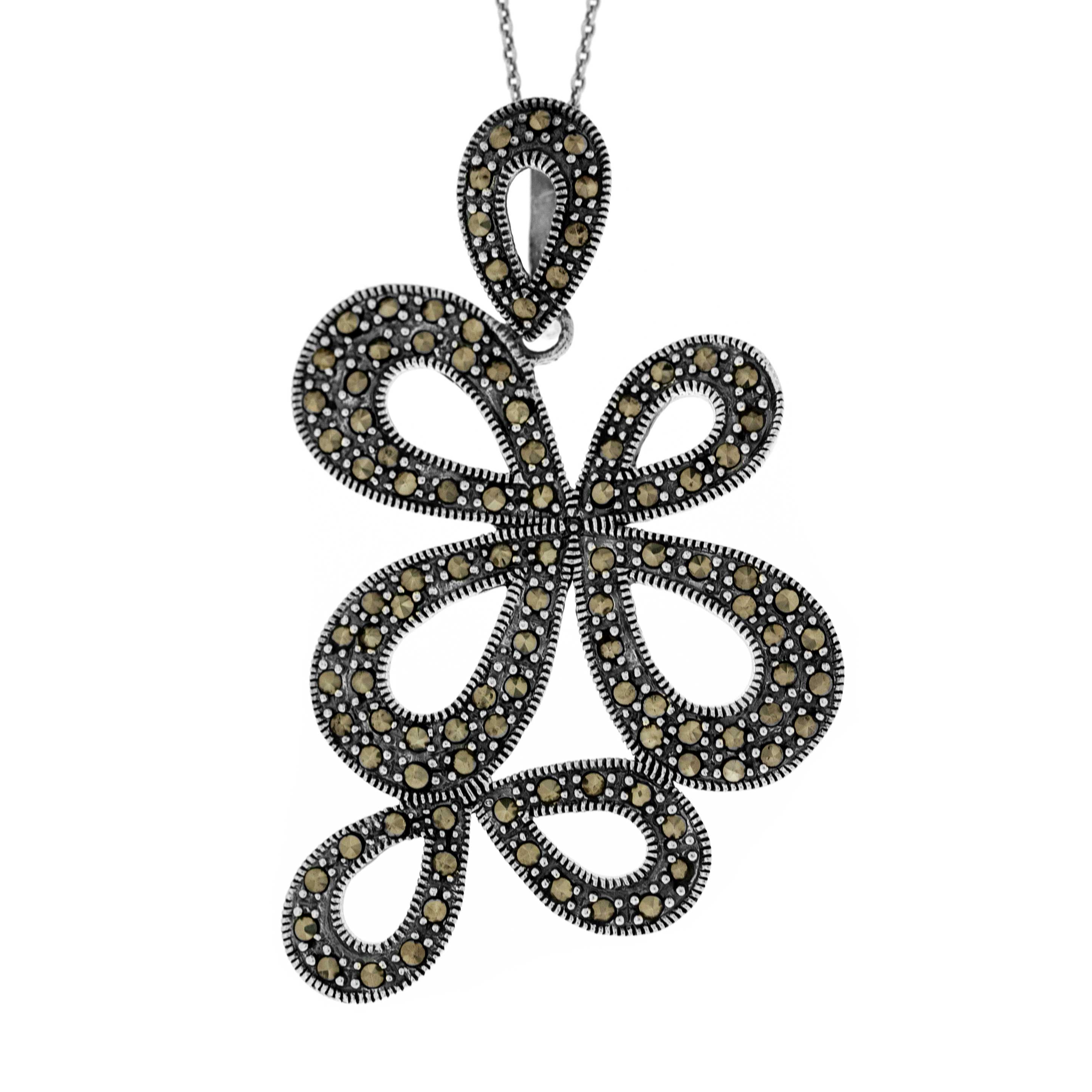 Nova Marcasite Bows Pendant