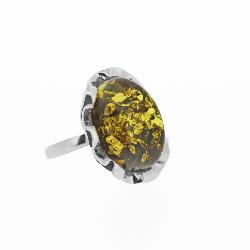Bespoke Green Amber Ring