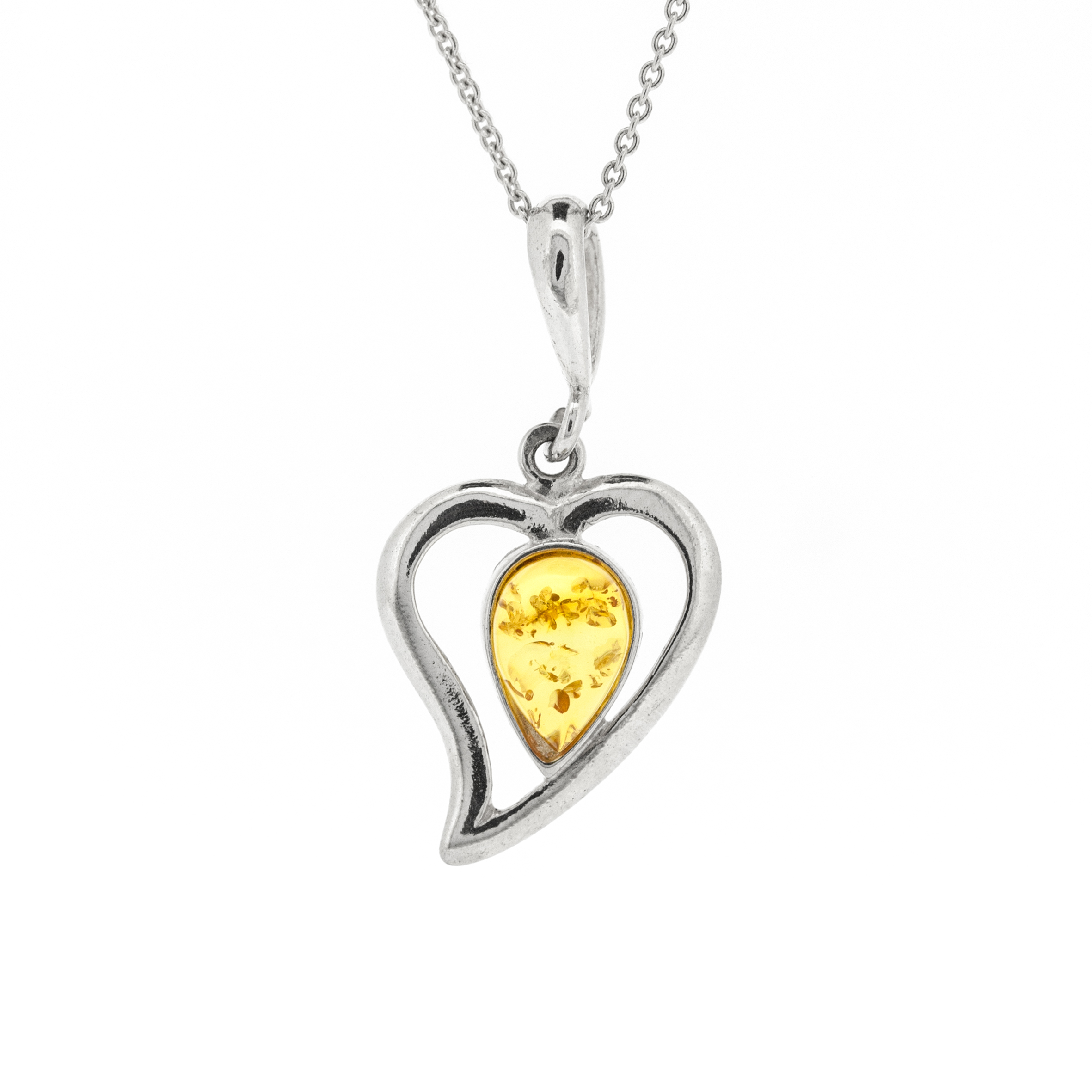 Classic Amber Heart Pendant