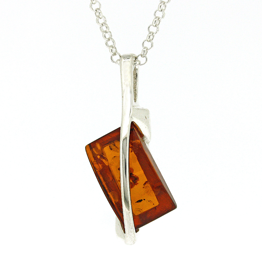 Classic Amber Rectangle Sash Pendant