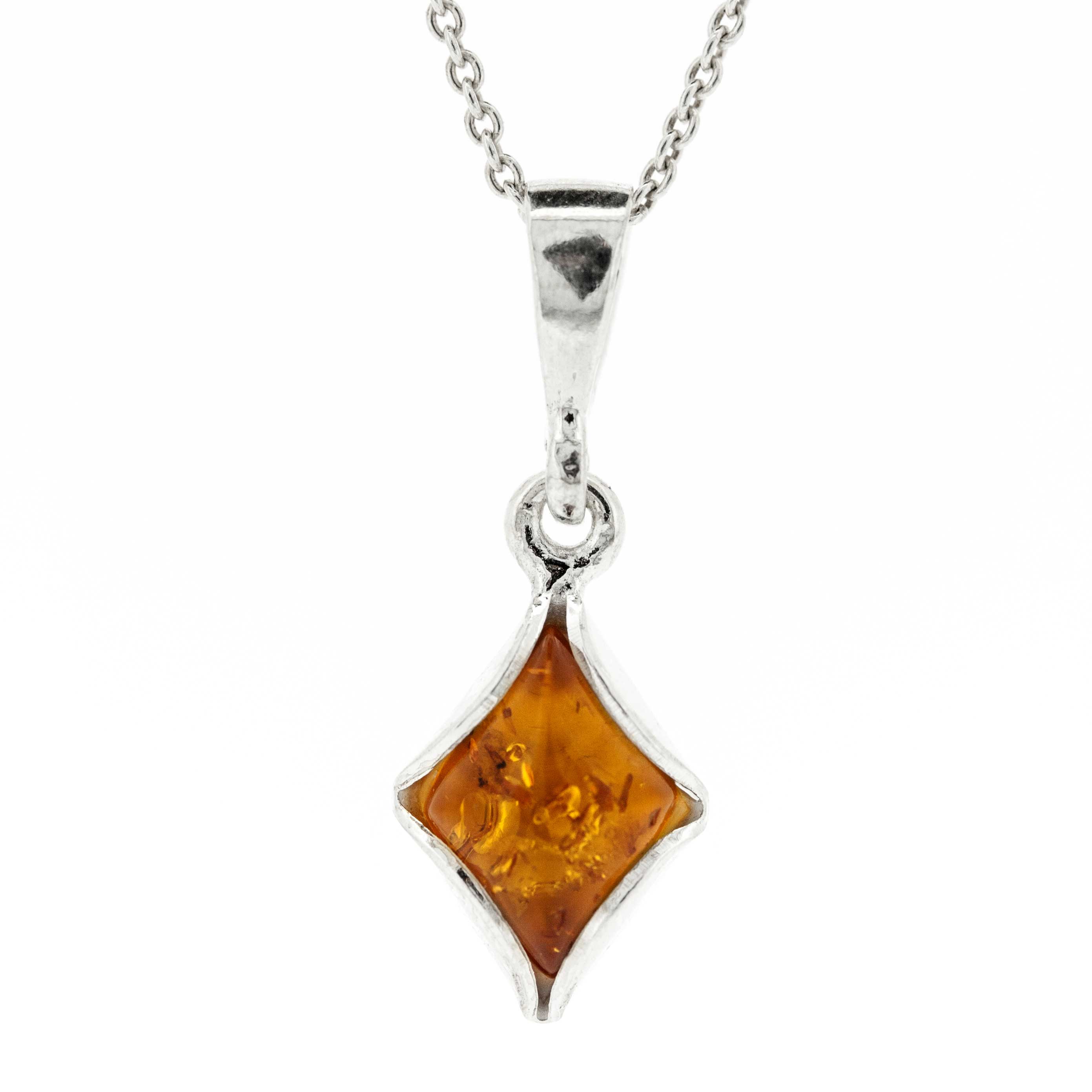 Classic Amber Diamond Shape Pendant