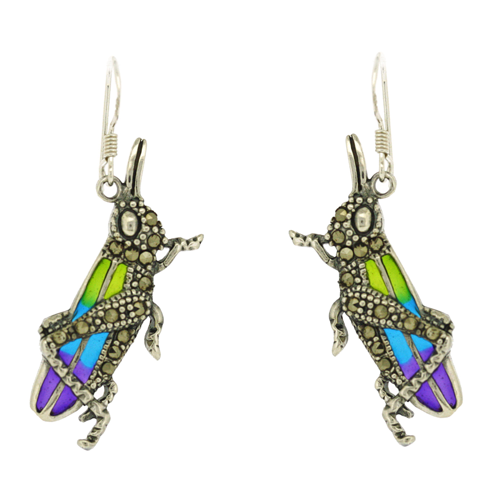 Enamels Grasshopper Earrings