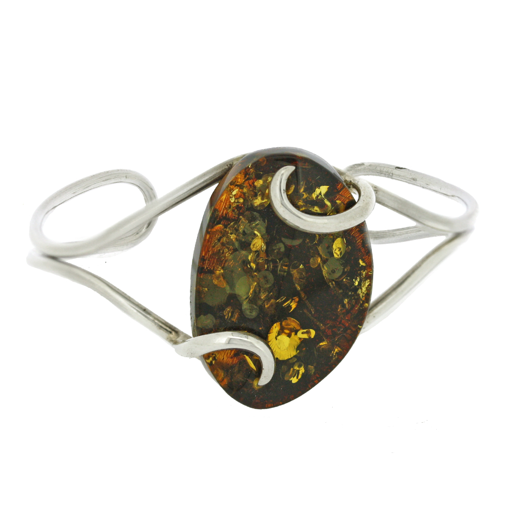 Bespoke Green Amber Cuff