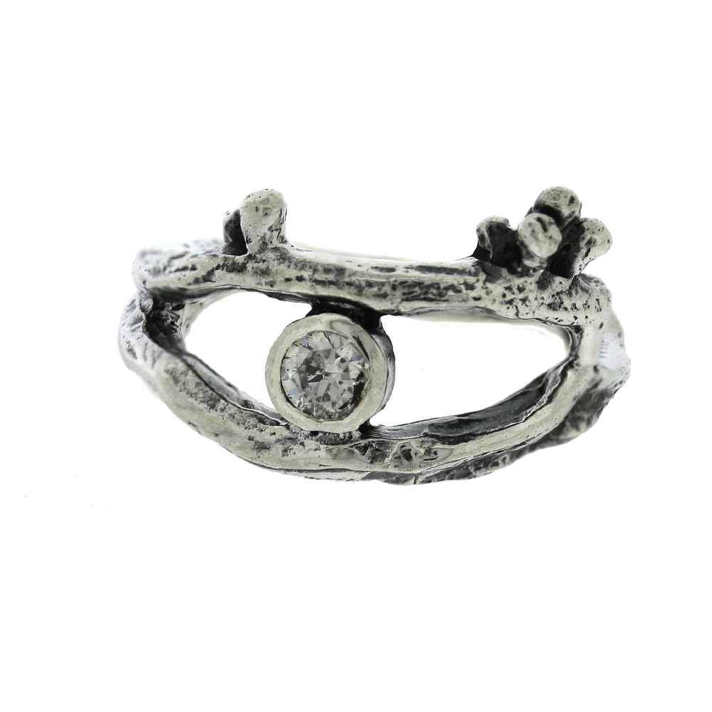 Simply Silver Twig CZ Ring