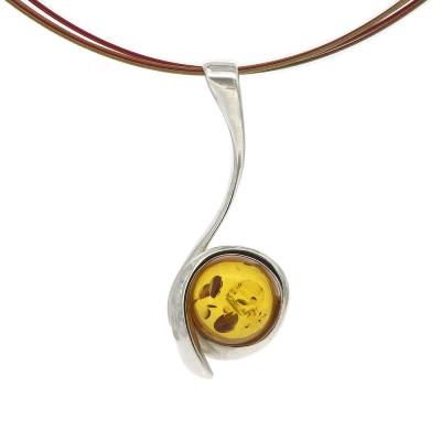 Amber Art Swirl Drop Necklace