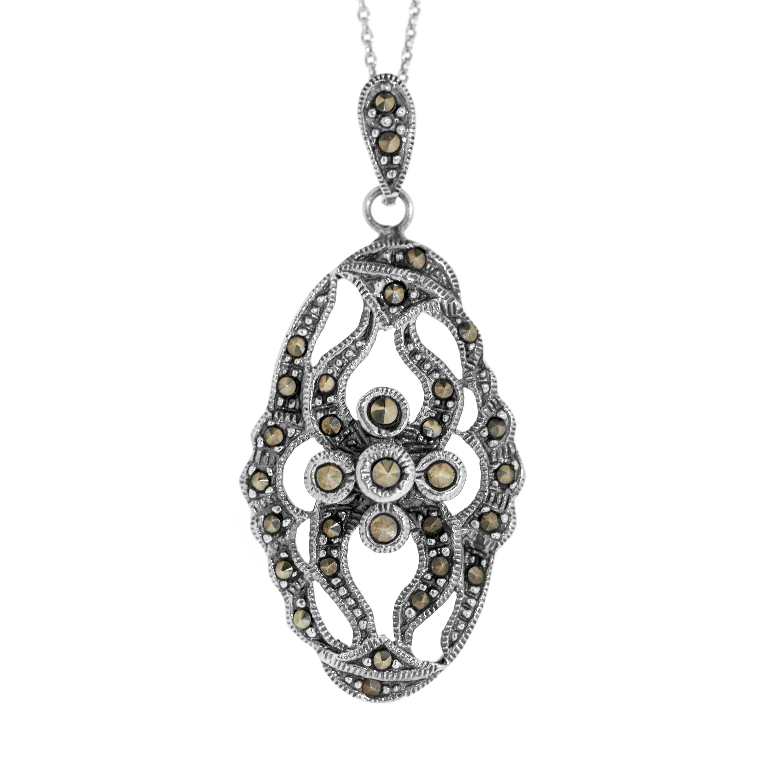 Nova Marcasite Deco Pendant