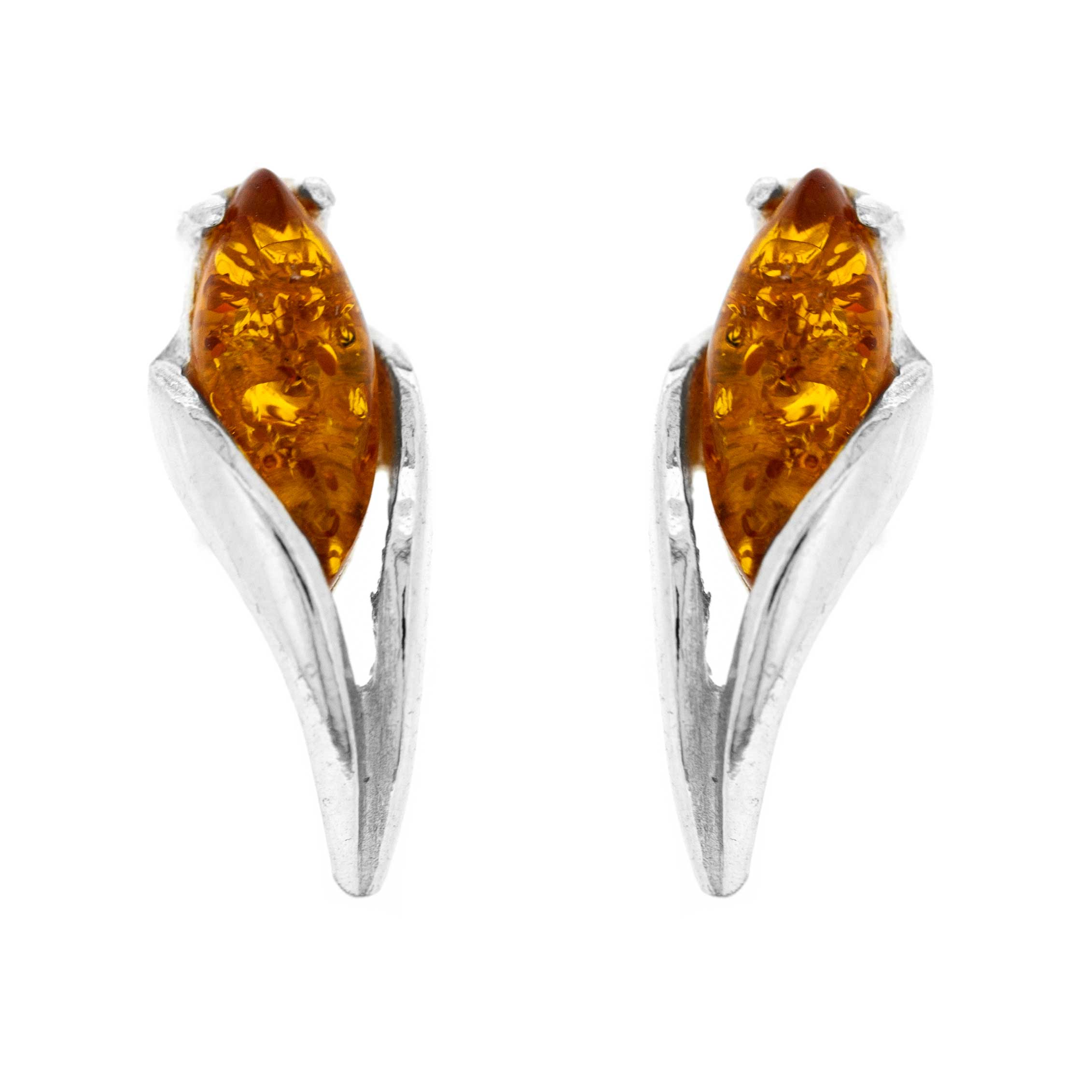 Classic Amber Raindrop Studs