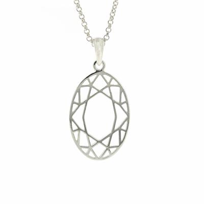 Geo Diamonds Oval Cut Pendant