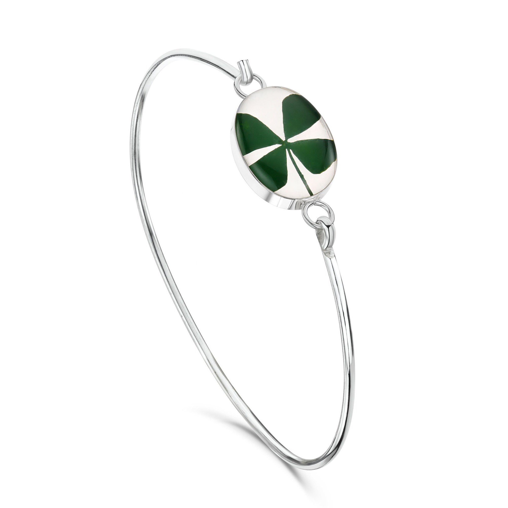 Shrieking Violet Four Leaf Clover Bangle 