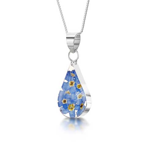 Shrieking Violet Forget me not Tear Pendant