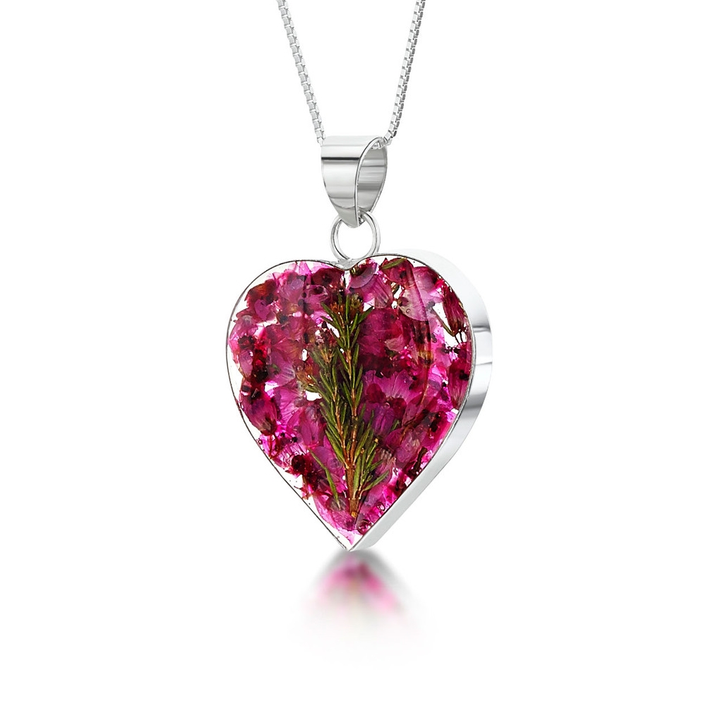 Shrieking Violet Heather Heart Pendant