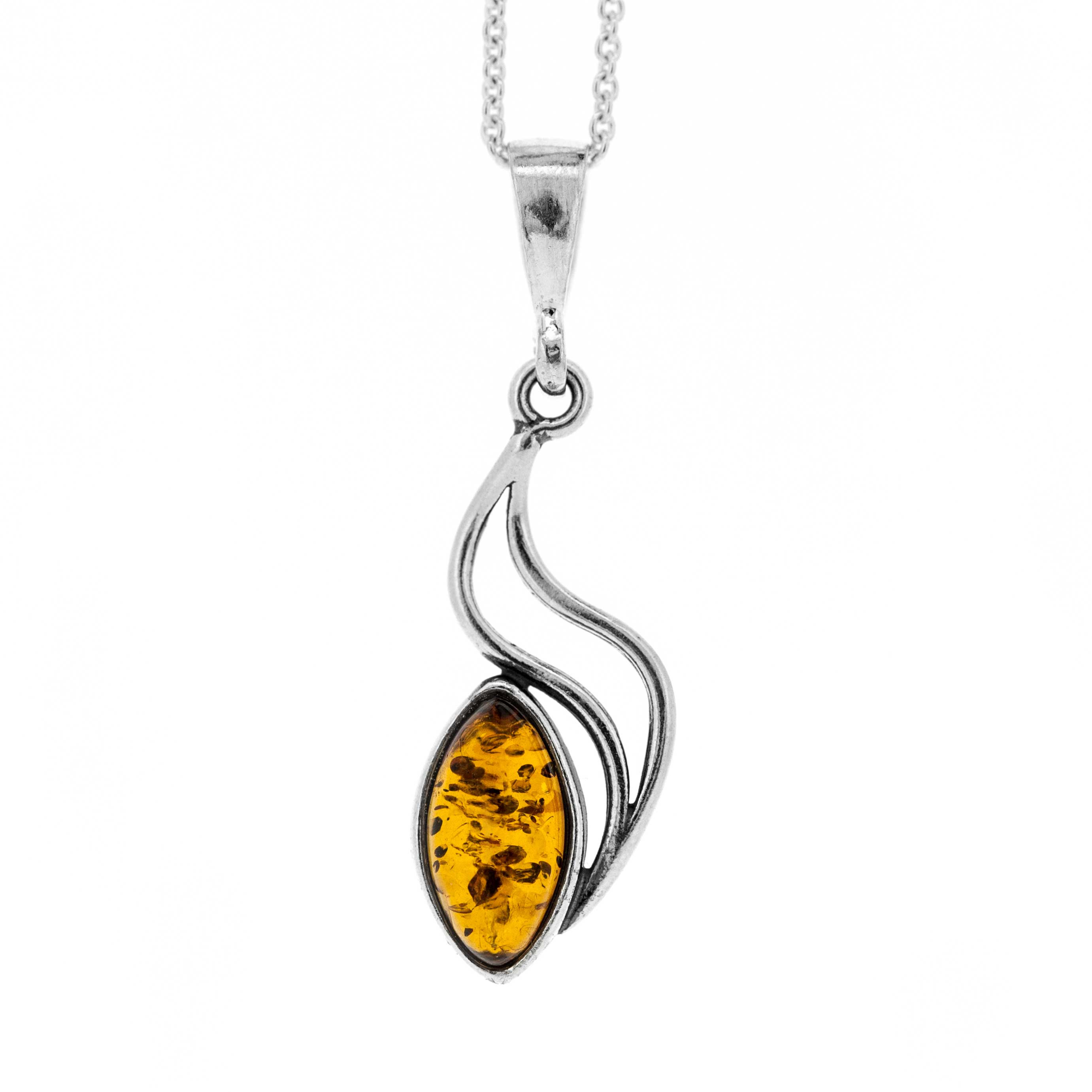 Classic Amber Squiggle Pendant