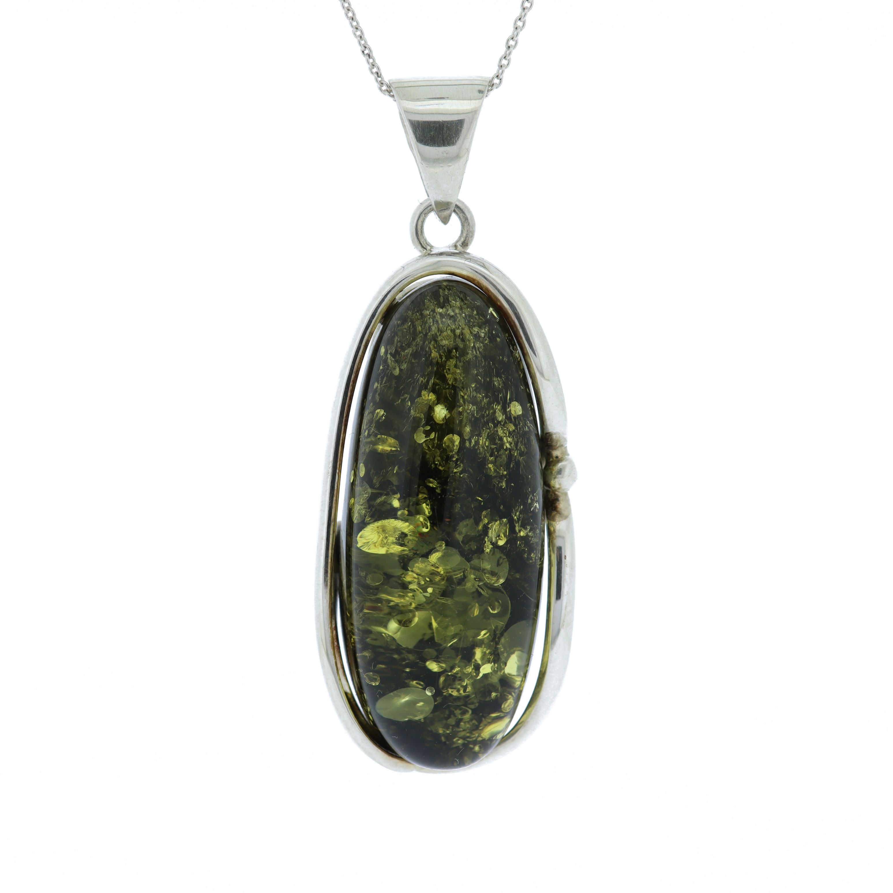 Bespoke Green Amber Pendant