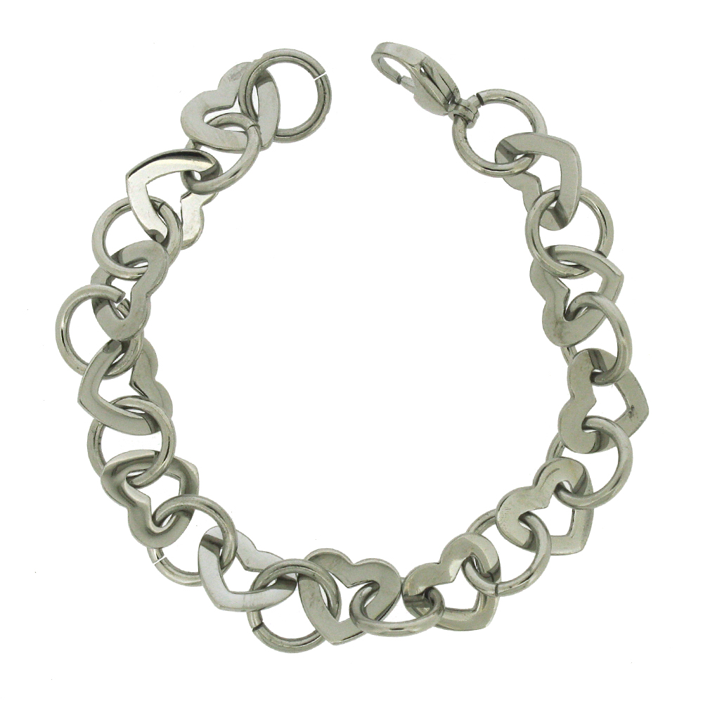 Nova Steel Heart Linked Bracelet