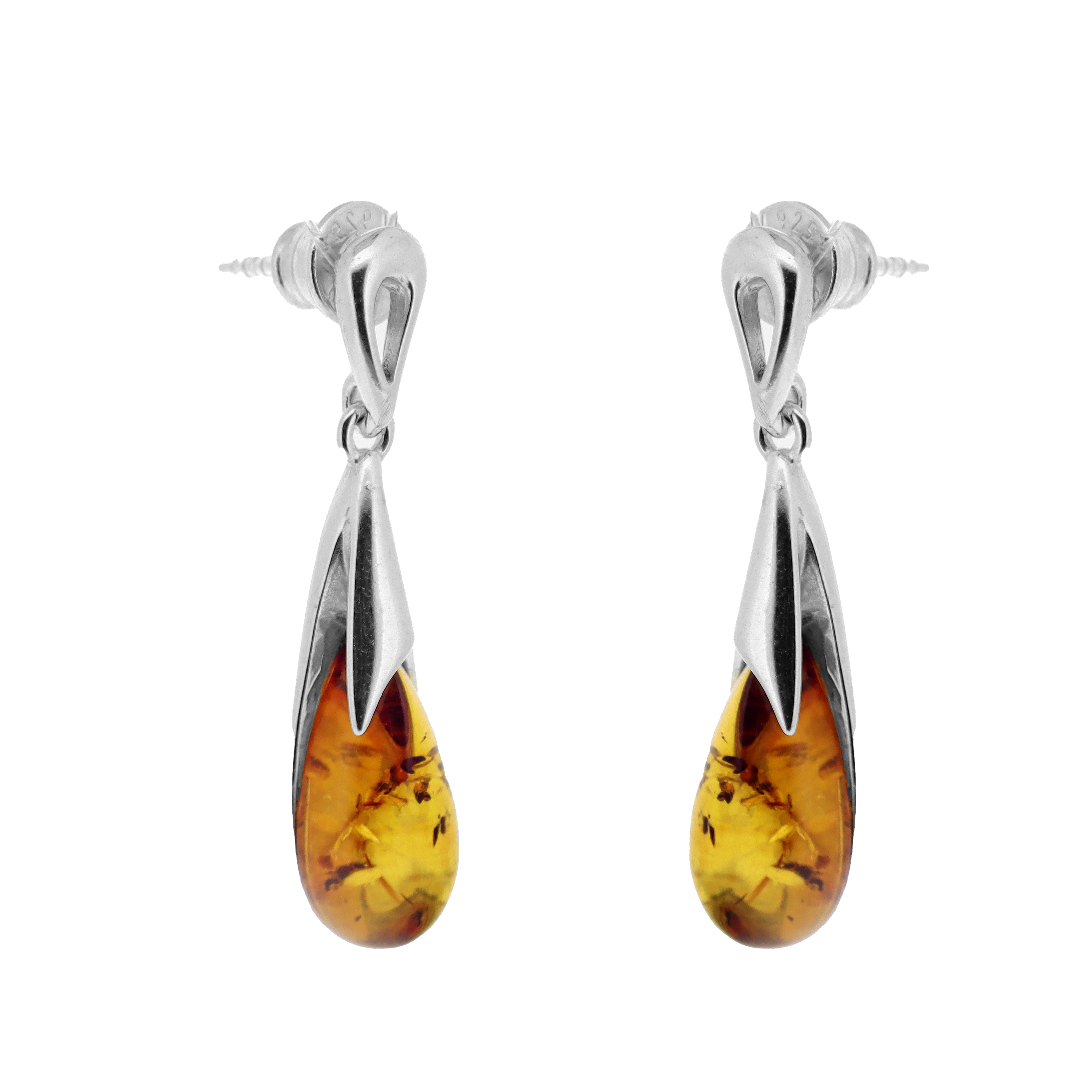 Classic Amber Teardrop Earrings