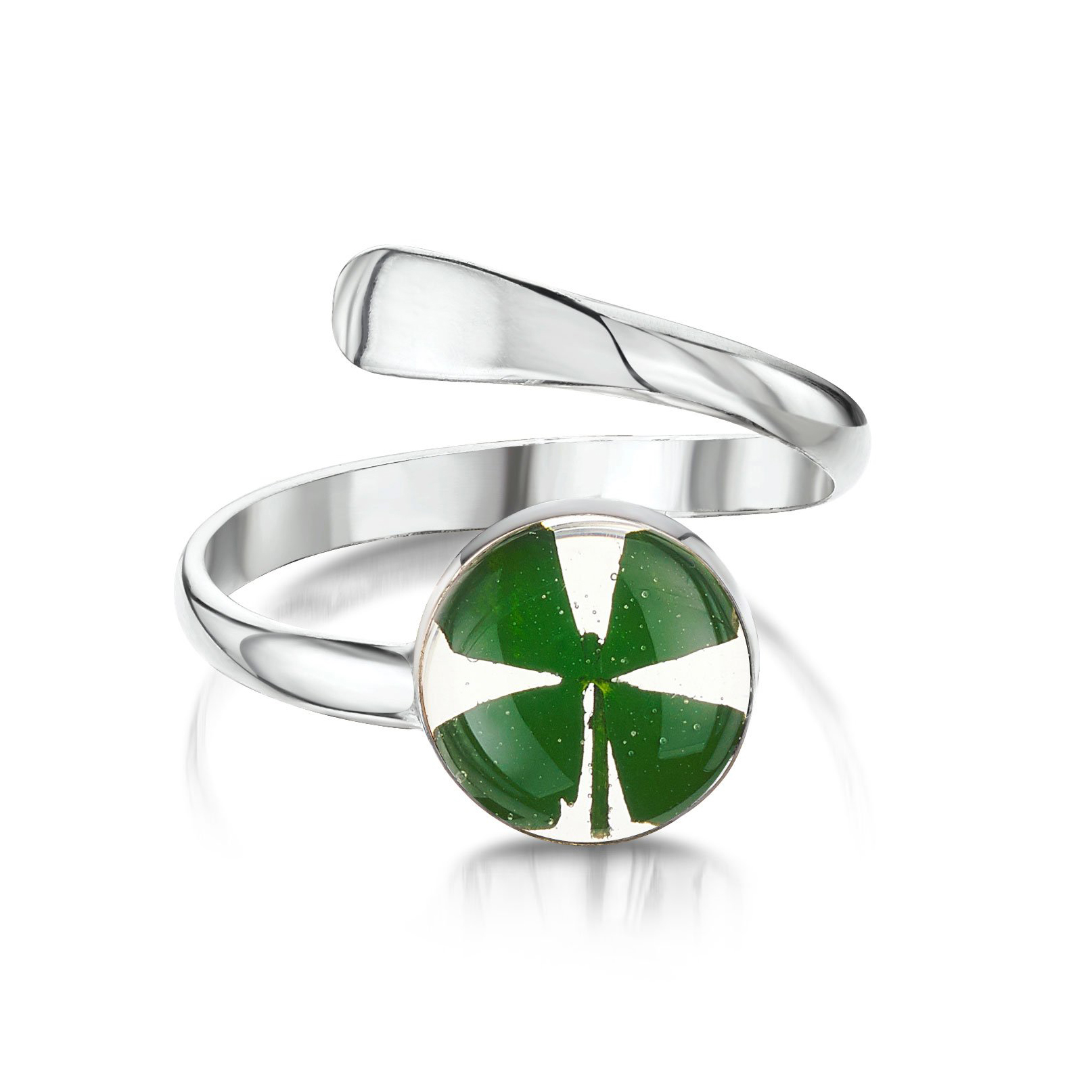 Shrieking Violet Four Leaf Clover Ring