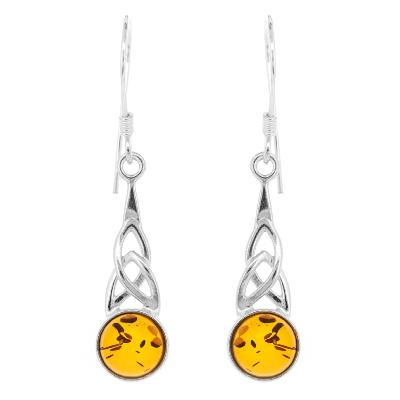 Classic Amber Celtic Earrings 