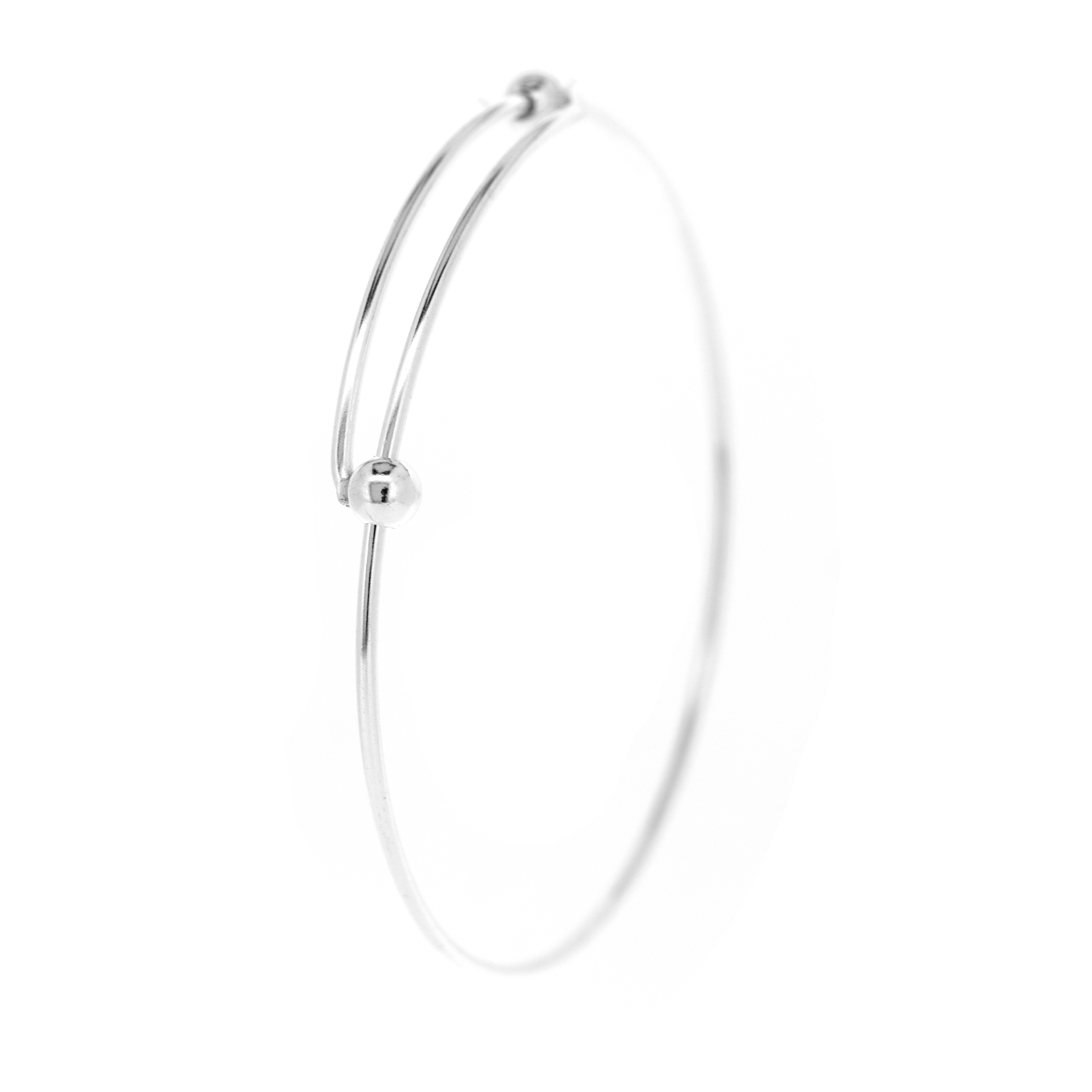 Simply Silver Fine ball catch Bangle